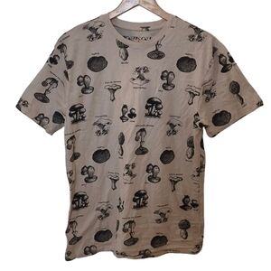 Knickerbocker Vintage Designs Mushroom Print Short Sleeve T-Shirt LG